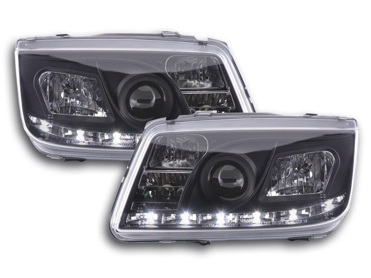 Scheinwerfer Set Daylight LED TFL-Optik VW Bora Typ 1J  99-04 schwarz