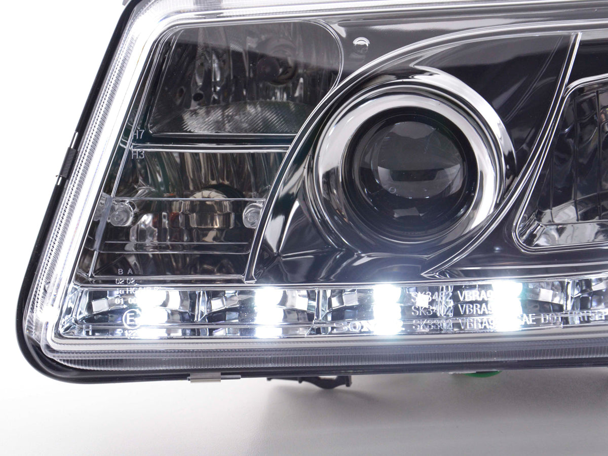 Scheinwerfer Set Daylight LED Tagfahrlicht VW Bora Bj. 98-05 chrom