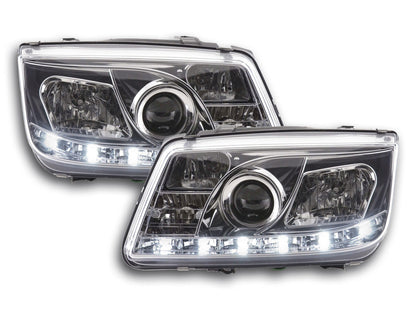 Scheinwerfer Set Daylight LED Tagfahrlicht VW Bora Bj. 98-05 chrom