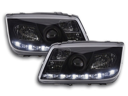 Scheinwerfer Set Daylight LED Tagfahrlicht VW Bora Bj. 98-05 schwarz