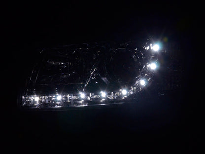 Scheinwerfer Set Daylight LED TFL-Optik VW Bus Typ T4  96-03 chrom