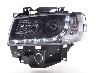 Scheinwerfer Set Daylight LED TFL-Optik VW Bus T4 Bj. 96-03 schwarz