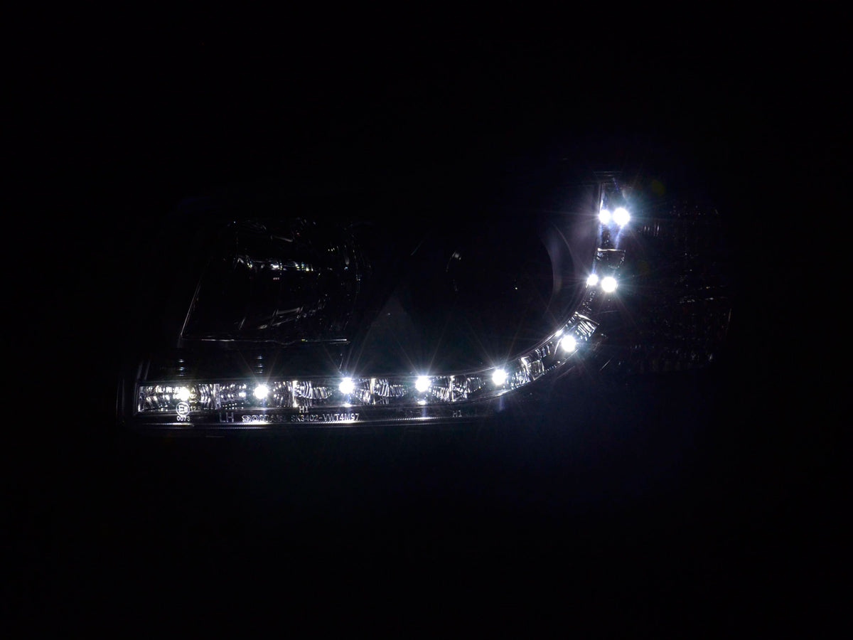 Scheinwerfer Set Daylight LED TFL-Optik VW Bus Typ T4  96-03 schwarz