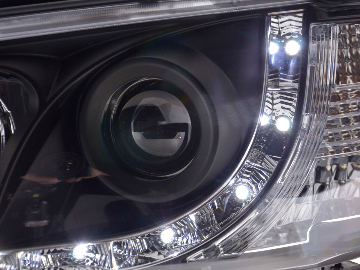 Scheinwerfer Set Daylight LED TFL-Optik VW Bus Typ T4  96-03 schwarz