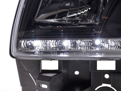 Scheinwerfer Set Daylight LED TFL-Optik VW Bus T4 Bj. 96-03 schwarz