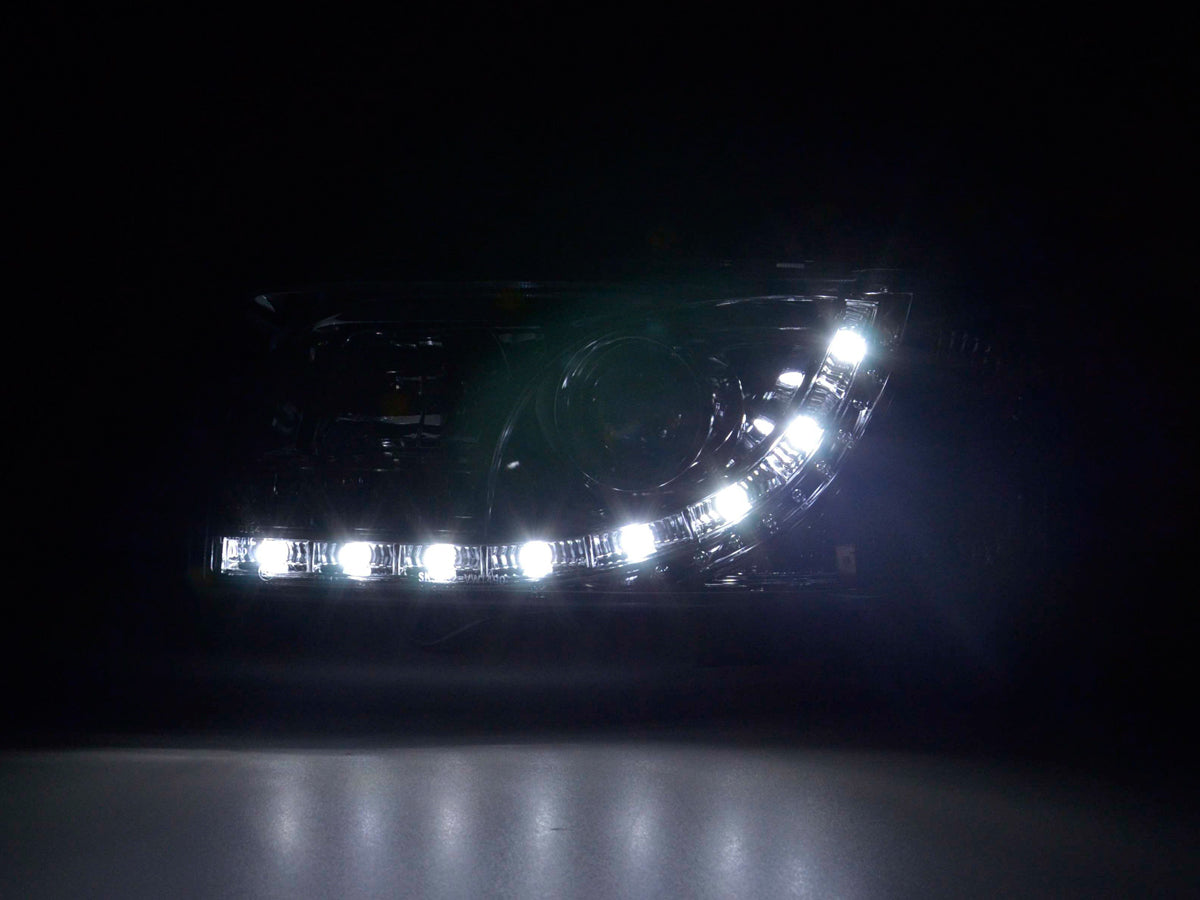 Scheinwerfer Tagfahrlicht LED chrom+LED Blinker passt für VW T4