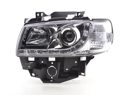 Scheinwerfer Set Daylight LED TFL-Optik VW Bus Typ T4  96-03 chrom für Rechtslenker