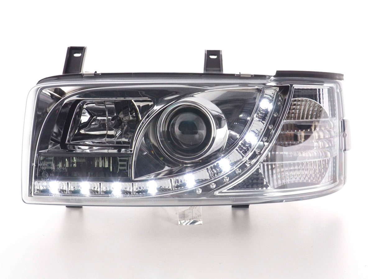 Scheinwerfer Set Daylight LED TFL-Optik VW Bus Typ T4 Bj. 90-03 chrom