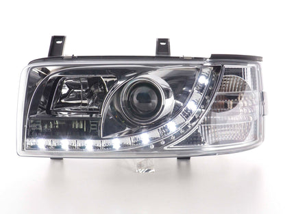Scheinwerfer Set Daylight LED TFL-Optik VW Bus Typ T4 Bj. 90-03 chrom
