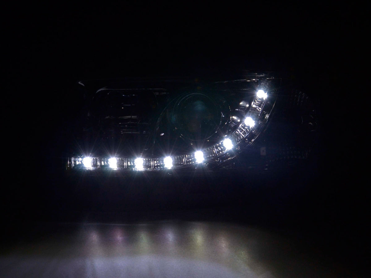 Scheinwerfer Set Daylight LED TFL-Optik VW Bus T4 Bj. 90-03 chrom