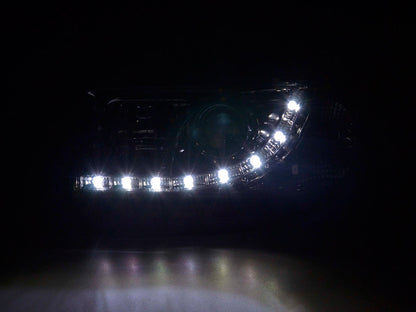 Scheinwerfer Set Daylight LED TFL-Optik VW Bus Typ T4 Bj. 90-03 chrom
