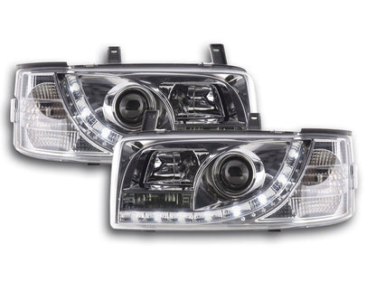 Scheinwerfer Set Daylight LED TFL-Optik VW Bus T4 Bj. 90-03 chrom