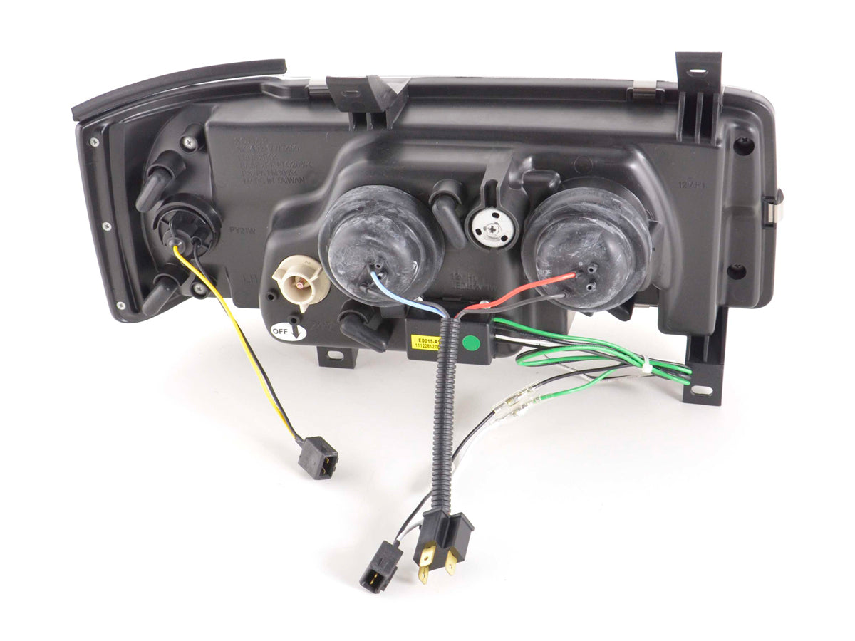 Scheinwerfer Set Daylight LED TFL-Optik VW Bus Typ T4 Bj. 90-03 schwarz
