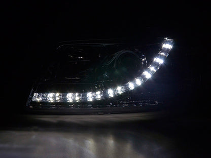 Scheinwerfer Set Daylight LED TFL-Optik VW Bus T5 Bj. 03-09 chrom