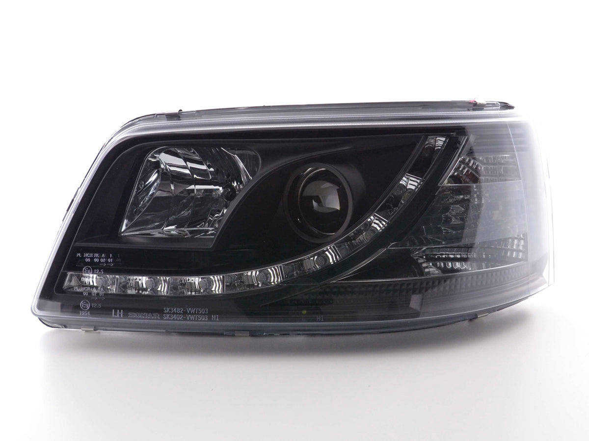 Scheinwerfer Set Daylight LED TFL-Optik VW Bus Typ T5 Bj. 03-09 schwarz