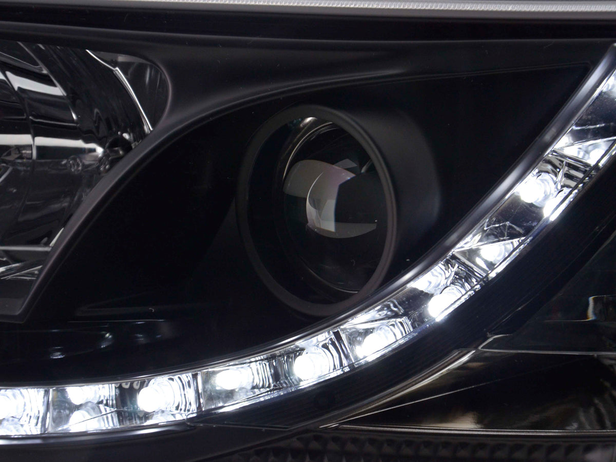 Scheinwerfer Set Daylight LED TFL-Optik VW Bus Typ T5 Bj. 03-09 schwarz