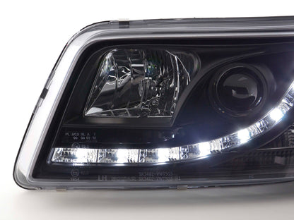 Scheinwerfer Set Daylight LED TFL-Optik VW Bus Typ T5 Bj. 03-09 schwarz
