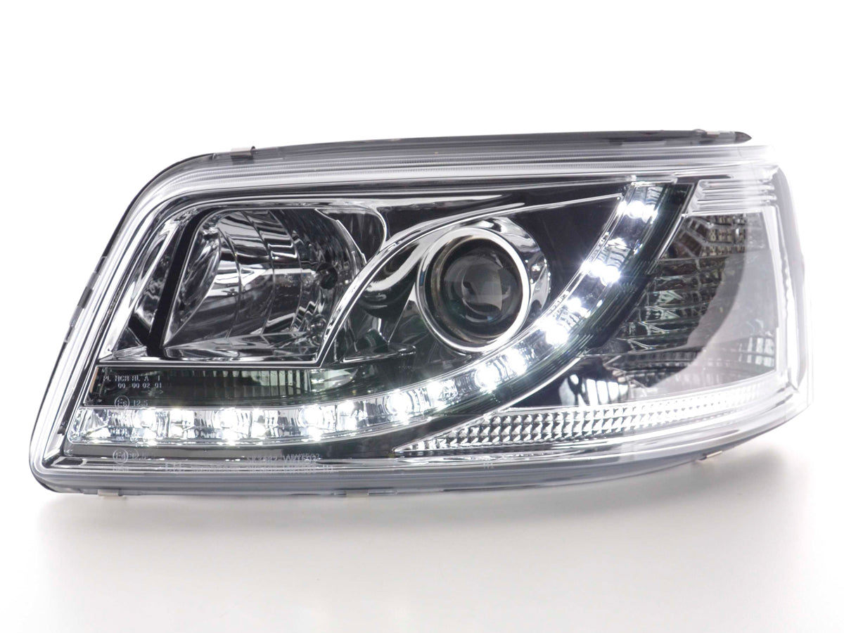 Scheinwerfer Set Daylight LED TFL-Optik VW Bus Typ T5 Bj. 03-09 chrom