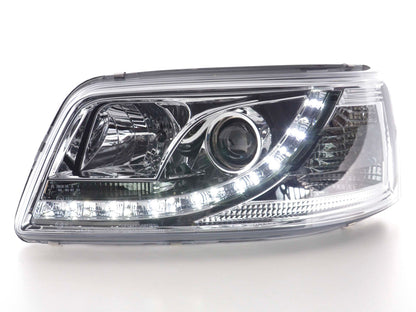 Scheinwerfer Set Daylight LED TFL-Optik VW Bus Typ T5 Bj. 03-09 chrom