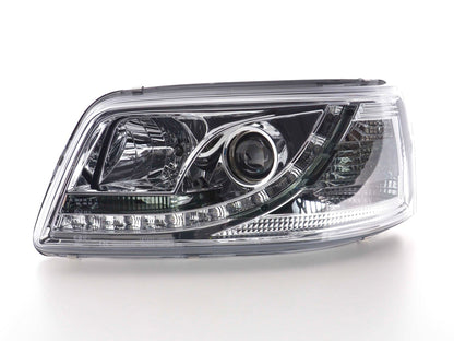Scheinwerfer Set Daylight LED TFL-Optik VW Bus Typ T5 Bj. 03-09 chrom