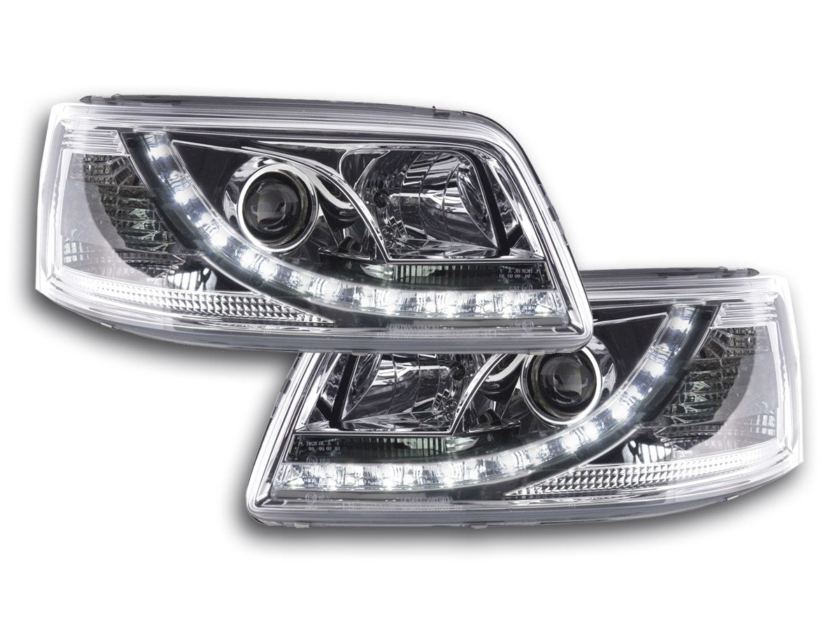 Scheinwerfer Set Daylight LED TFL-Optik VW Bus Typ T5 Bj. 03-09 chrom