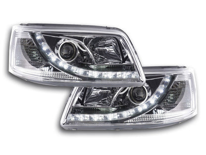 Scheinwerfer Set Daylight LED TFL-Optik VW Bus Typ T5 Bj. 03-09 chrom