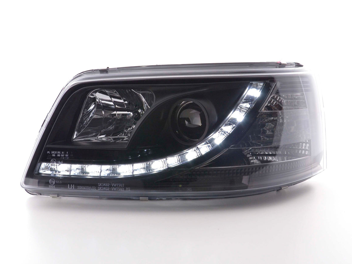 Scheinwerfer Set Daylight LED TFL-Optik VW Bus T5 Bj. 03-09 schwarz