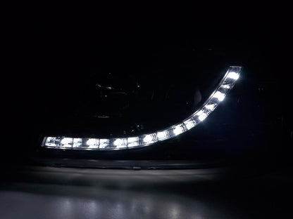 Scheinwerfer Set Daylight LED TFL-Optik VW Bus T5 Bj. 03-09 schwarz