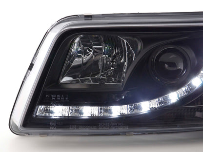 Scheinwerfer Set Daylight LED TFL-Optik VW Bus T5 Bj. 03-09 schwarz
