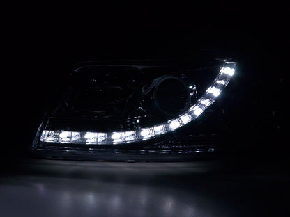 Scheinwerfer Set Daylight LED Tagfahrlicht VW Bus T5 Bj. 03-09 chrom