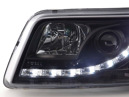 Scheinwerfer Set Daylight LED Tagfahrlicht VW Bus T5 Bj. 03-09 schwarz