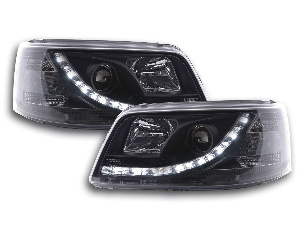 Scheinwerfer Set Daylight LED Tagfahrlicht VW Bus T5 Bj. 03-09 schwarz