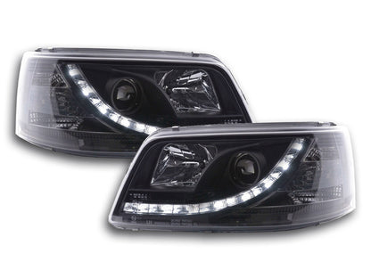 Scheinwerfer Set Daylight LED Tagfahrlicht VW Bus T5 Bj. 03-09 schwarz