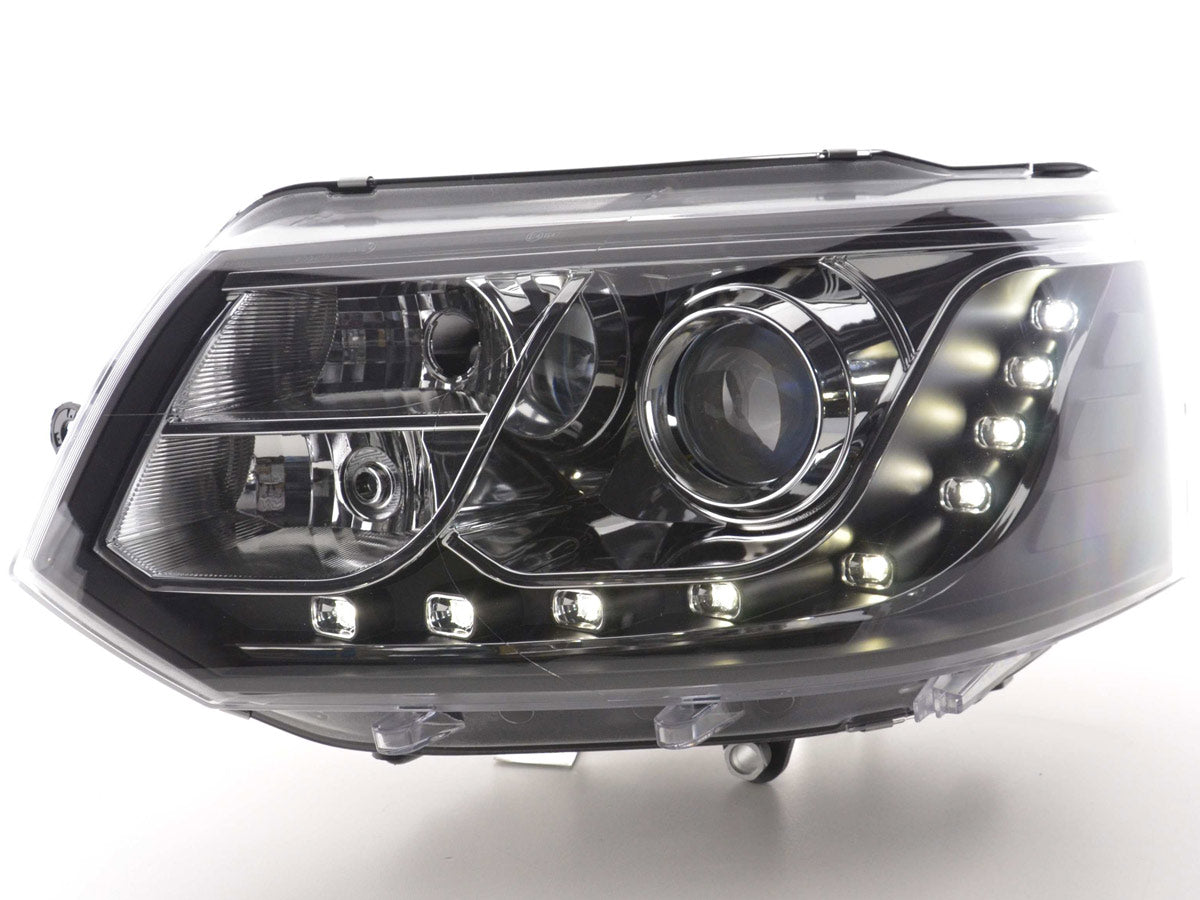 Scheinwerfer Set Daylight LED Tagfahrlicht VW Bus T5  ab 2010 schwarz