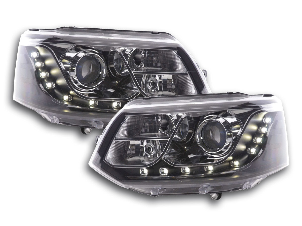 Scheinwerfer Set Daylight LED Tagfahrlicht VW Bus T5  ab 2010 schwarz