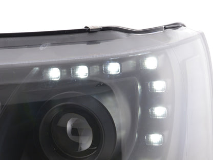 Scheinwerfer Set Daylight LED Tagfahrlicht VW Bus T5  ab 2009 schwarz