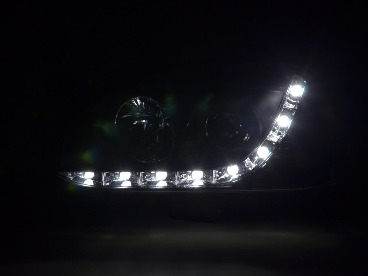 Scheinwerfer Set Daylight LED Tagfahrlicht VW Golf 3 Bj. 91-97 schwarz für Rechtslenker
