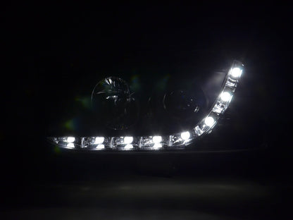 Scheinwerfer Set Daylight LED Tagfahrlicht VW Golf 3 Bj. 91-97 schwarz für Rechtslenker