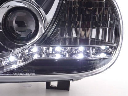 Scheinwerfer Set Daylight LED TFL-Optik VW Golf 4 Typ 1J Bj. 98-03 chrom