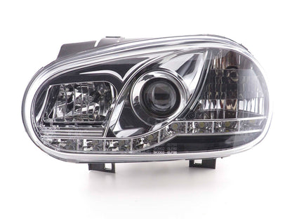 Scheinwerfer Set Daylight LED Tagfahrlicht VW Golf 4 Bj. 97-03 chrom