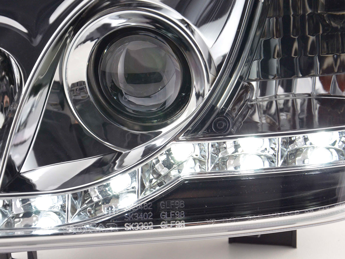Scheinwerfer Set Daylight LED Tagfahrlicht VW Golf 4 Bj. 97-03 chrom