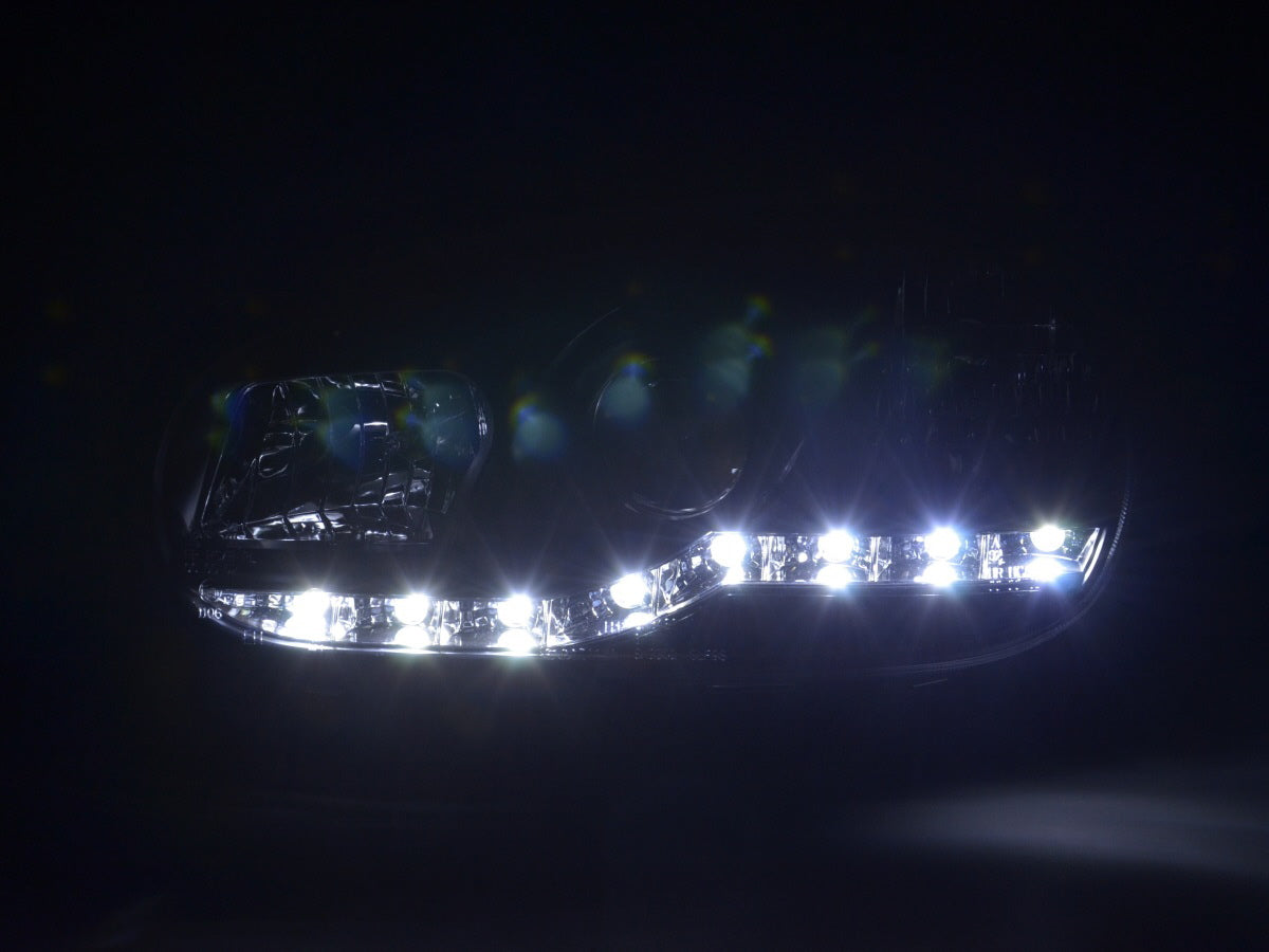 Scheinwerfer Set Daylight LED TFL-Optik VW Golf 4 Typ 1J Bj. 98-03 schwarz für Rechtslenker