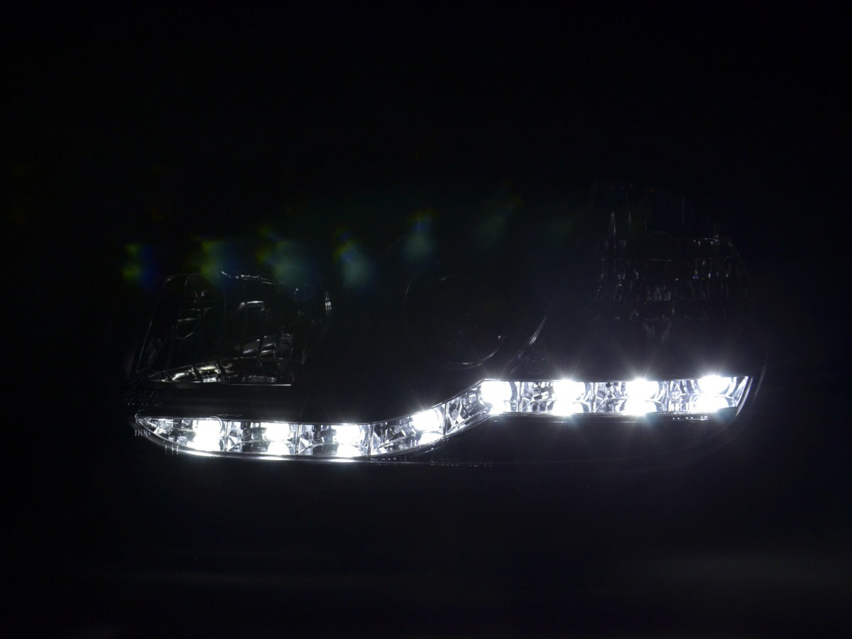 Scheinwerfer Set Daylight LED Tagfahrlicht VW Golf 4 Bj. 97-03 schwarz für Rechtslenker
