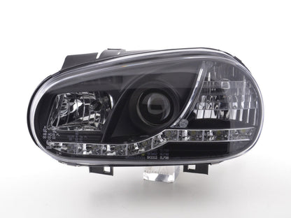 Scheinwerfer Set Daylight LED Tagfahrlicht VW Golf 4 Bj. 97-03 schwarz für Rechtslenker