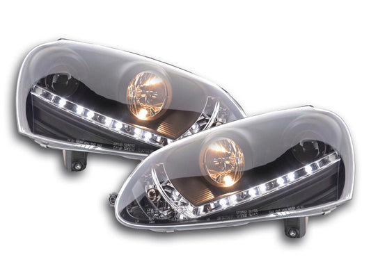 Scheinwerfer Set Daylight LED TFL-Optik VW Golf 5 Typ 1K Bj. 03-08 schwarz