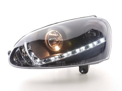 Scheinwerfer Set Daylight LED Tagfahrlicht VW Golf 5 Typ 1K Bj. 03-08 schwarz