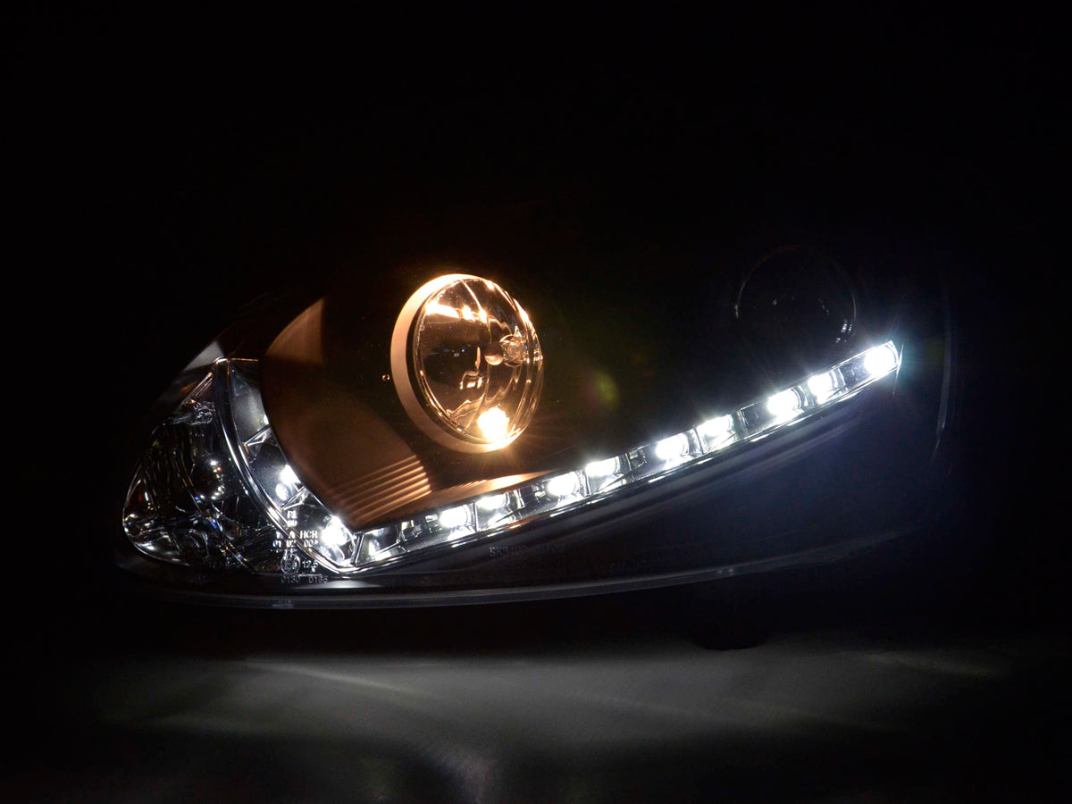 Scheinwerfer Set Daylight LED Tagfahrlicht VW Golf 5 Typ 1K Bj. 03-08 schwarz