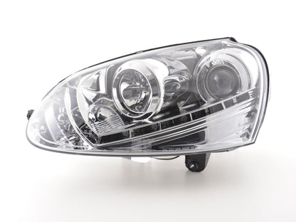 Scheinwerfer Set Daylight LED Tagfahrlicht VW Golf 5 Typ 1K Bj. 03-08 chrom für Rechtslenker