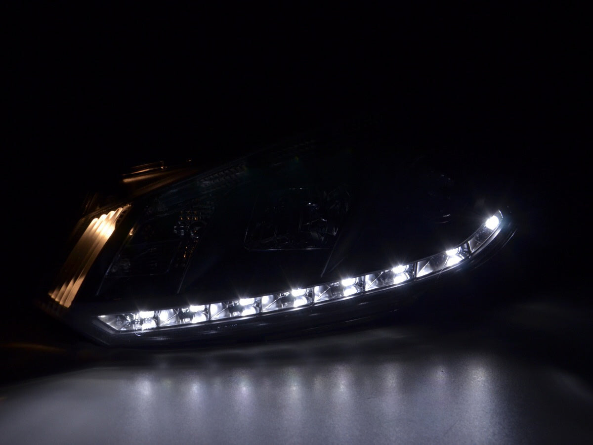 Scheinwerfer Set Daylight LED Tagfahrlicht VW Golf 6 Typ 1K  08- schwarz für Rechtslenker
