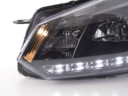 Scheinwerfer Set Daylight LED Tagfahrlicht VW Golf 6 Typ 1K  08- schwarz für Rechtslenker
